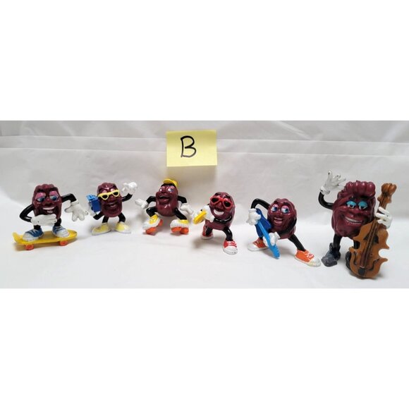 Lot of 6 Vintage California Raisins PVC Figurines Musical Sporty Themes - Lot B - Picture 1 of 7